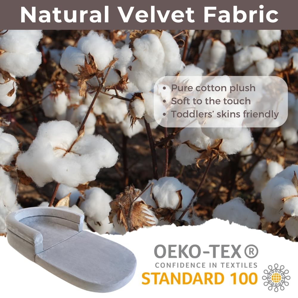 Wonder Space Kids Foam Couch with Blanket & Pillow, Pre-Assembled Toddlers 3-in-1 Convertible Sofa, Indoor Foadable Lounger Chair & Flip Open Floor Bed for Boys & Girls (Grey) - Image 5