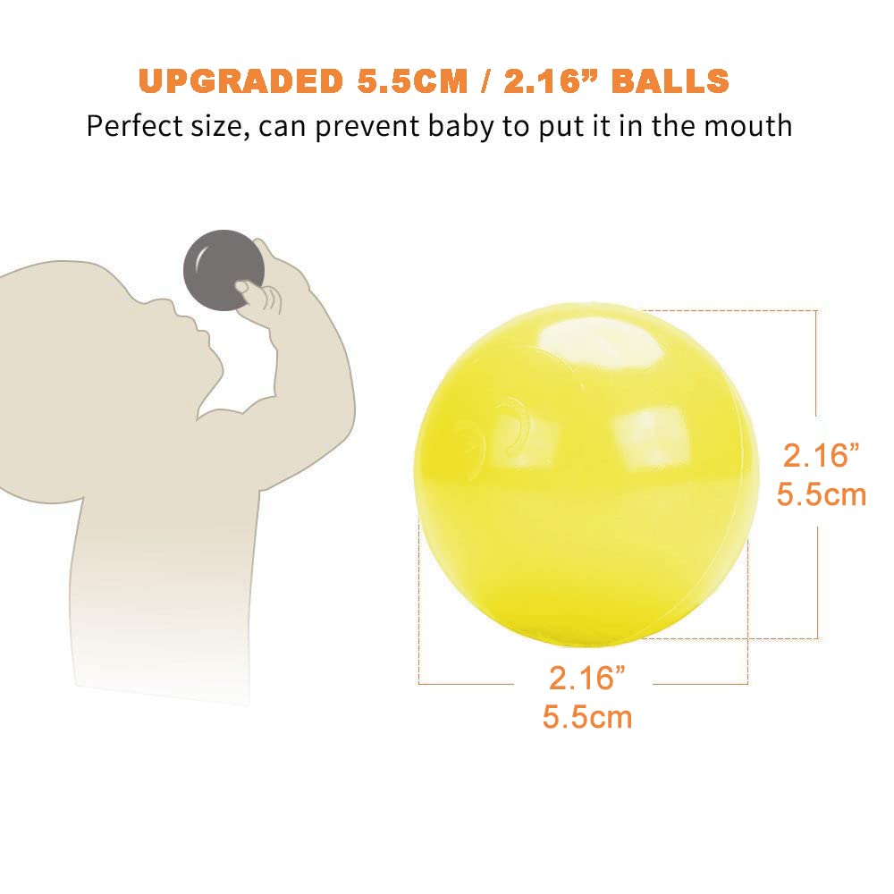 Wonder Space Soft Pit Balls, Chemical-Free Crush Proof Plastic Ocean Ball, BPA Free with No Smell, Safe for Toddler Ball Pit/Kiddie Pool/Indoor Baby Playpen - Image 4